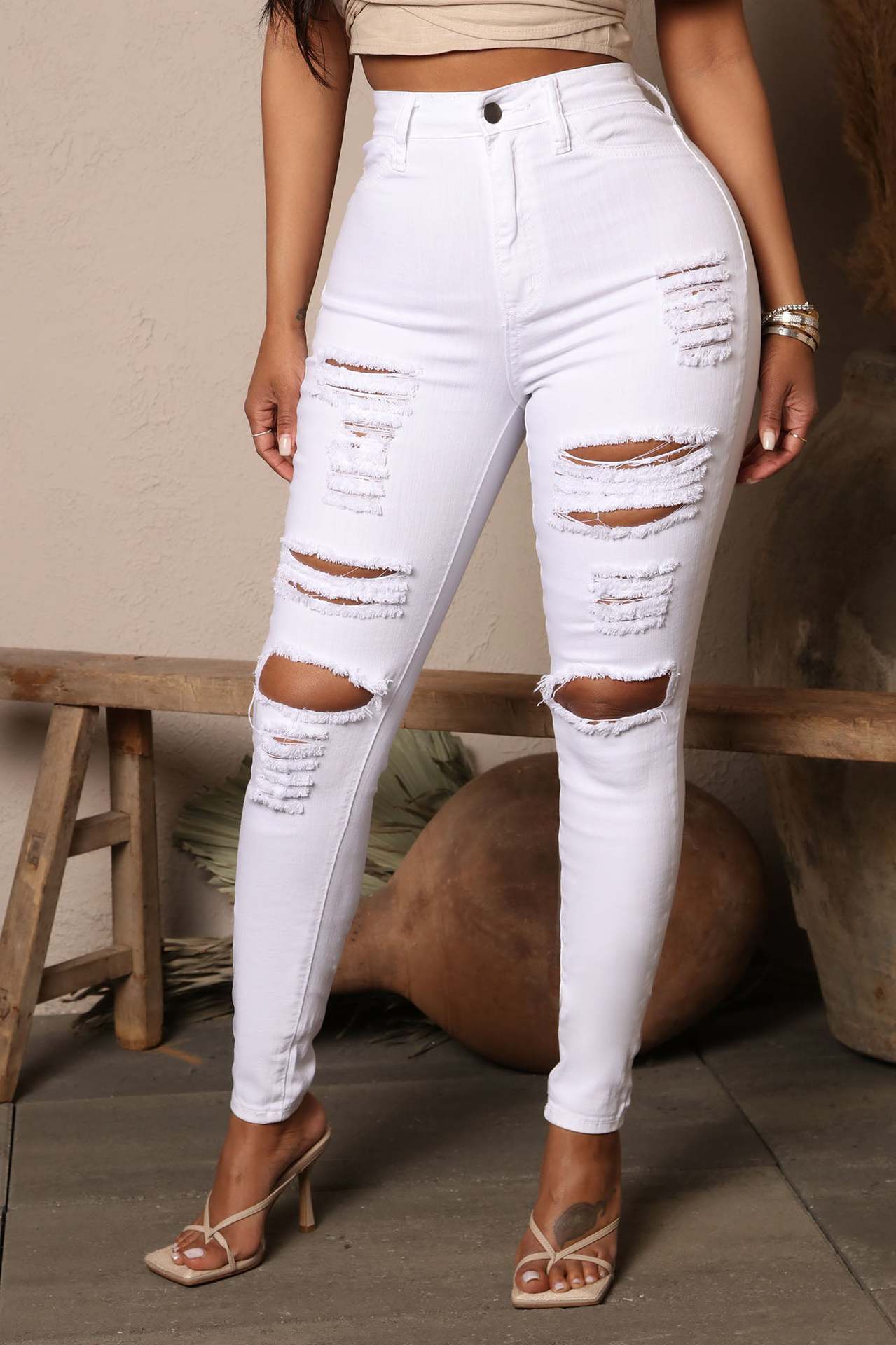 Stretchy Ripped Jeans