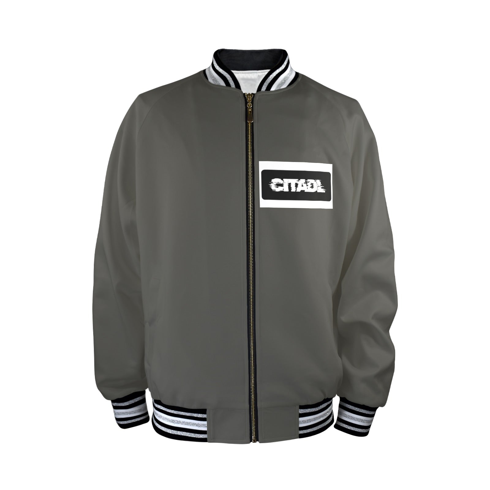 New Men's Striped Trim Bomber Jacket