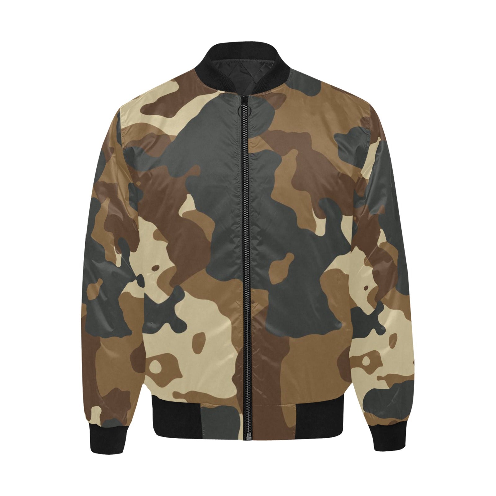 Men's All Over Print Quilted Bomber Jacket(Model H33)