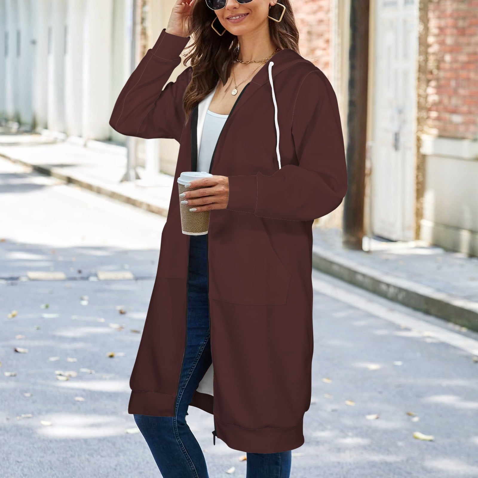 Women's Long Hooded Coat (H72)