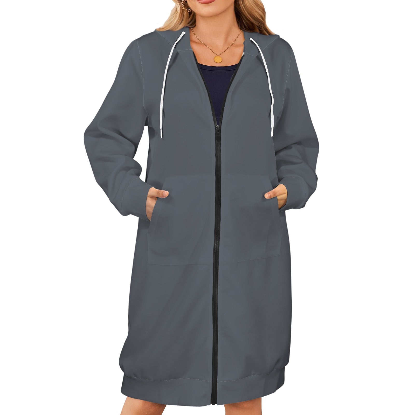Women's Long Hooded Coat (H72)