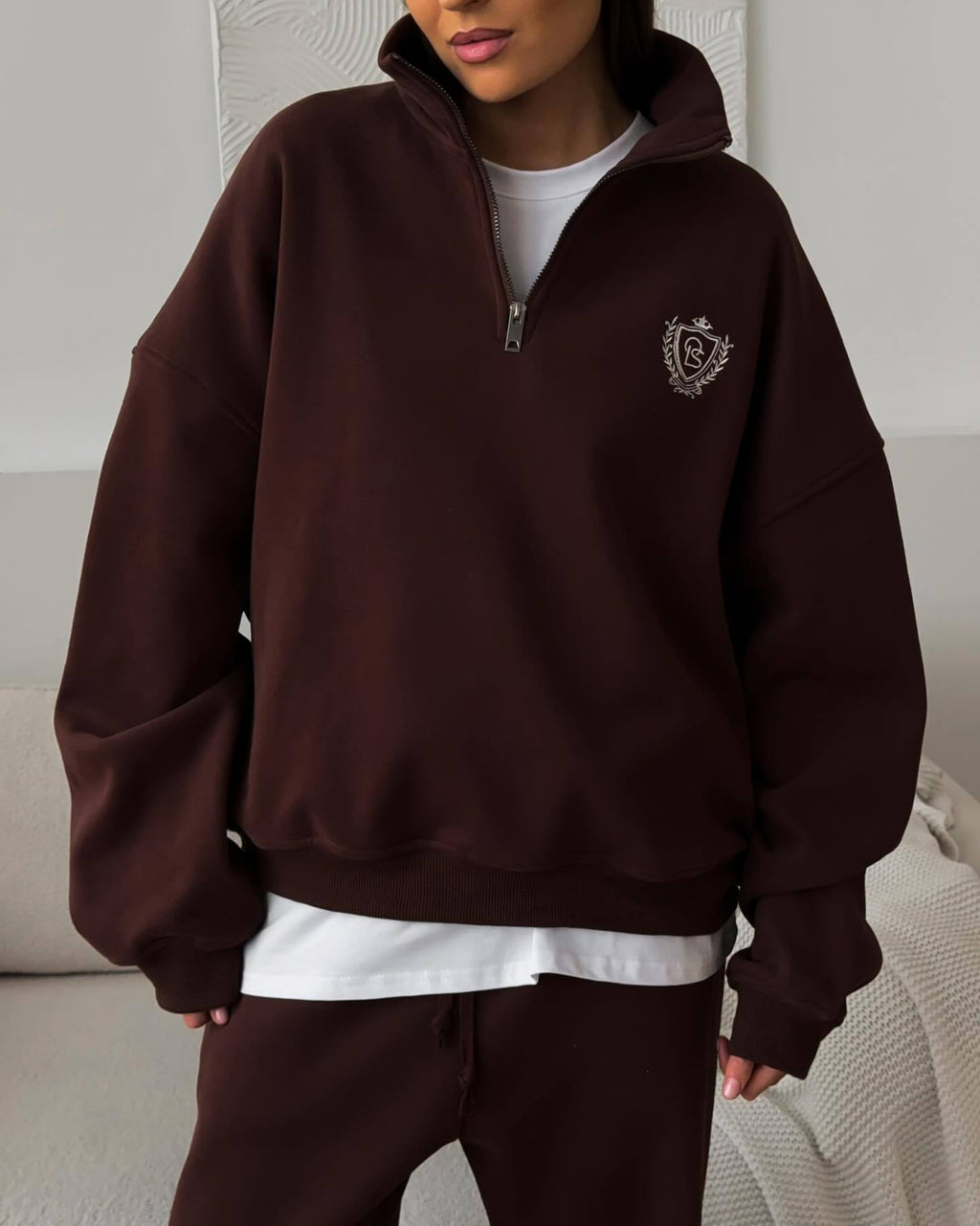 All-matching Comfortable Letter Crew Neck Terry Sweater