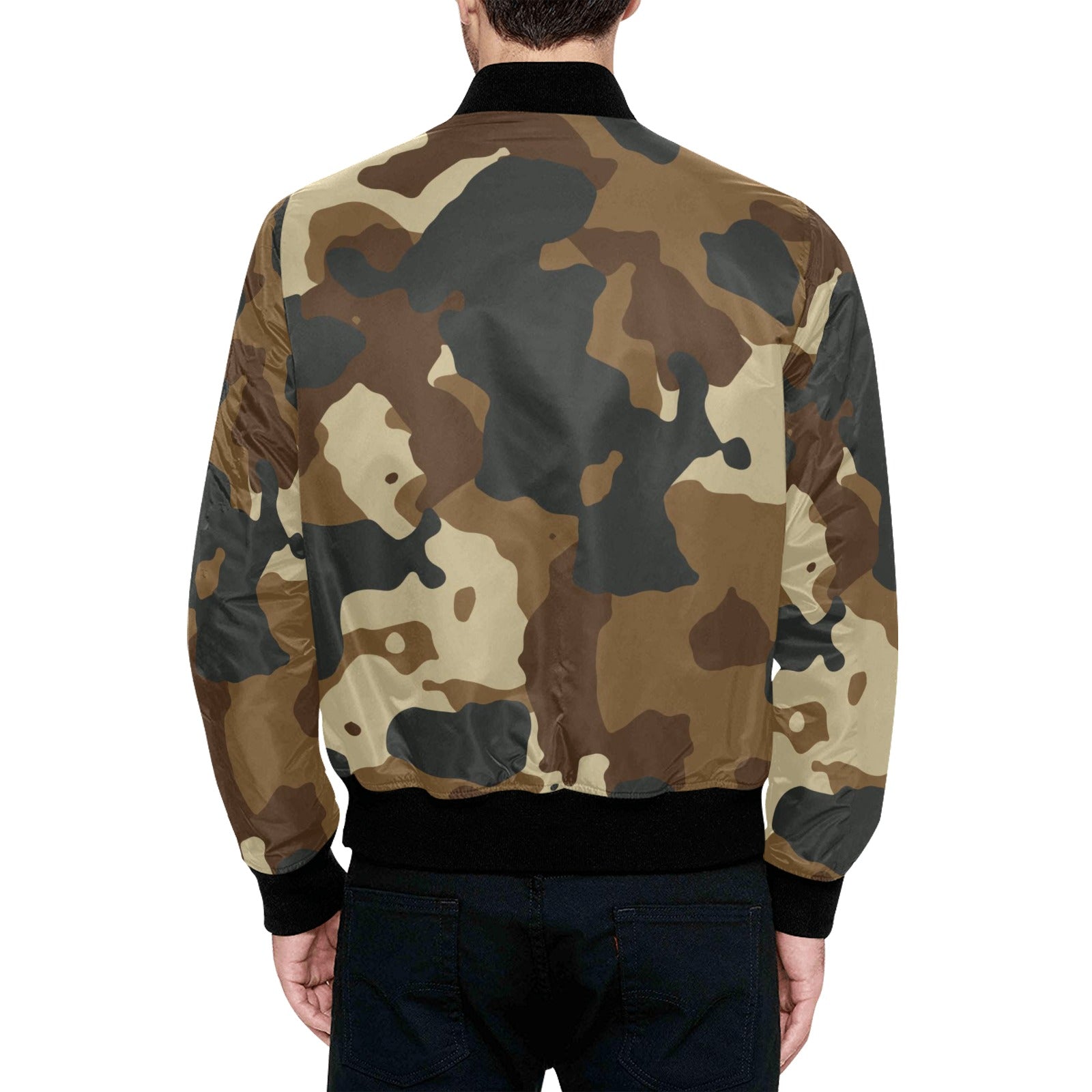 Men's All Over Print Quilted Bomber Jacket(Model H33)