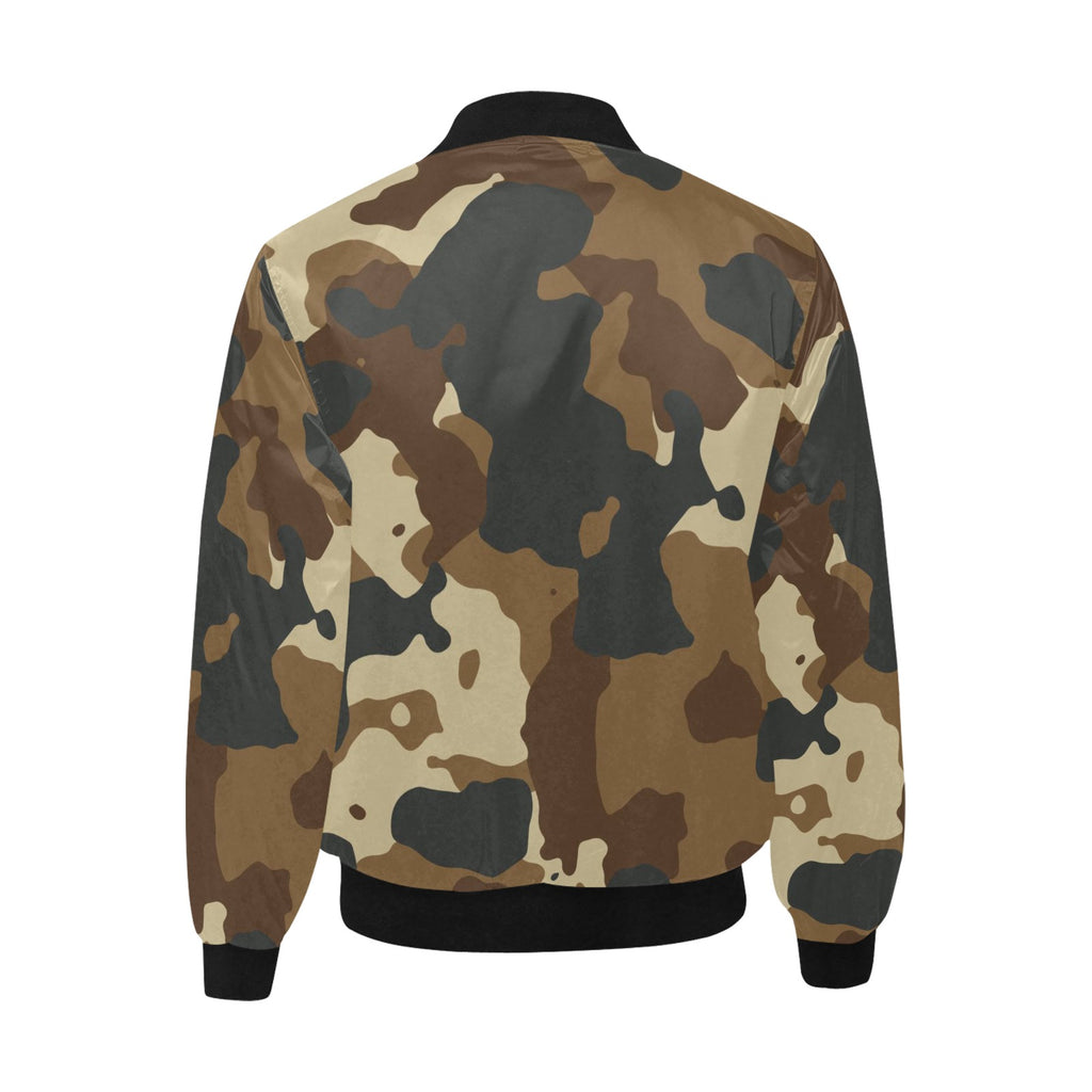 Men's All Over Print Quilted Bomber Jacket(Model H33)