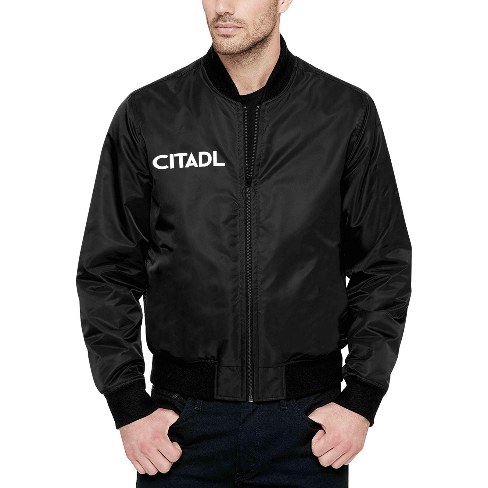 Men's All Over Print Quilted Bomber Jacket(Model H33)