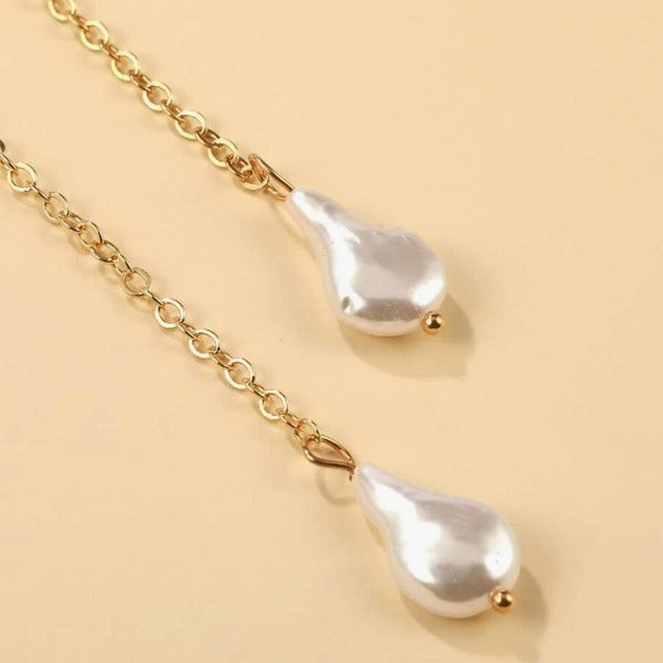 Long Chain Pearl Back Necklace For Women Instagram-worthy And Trendy