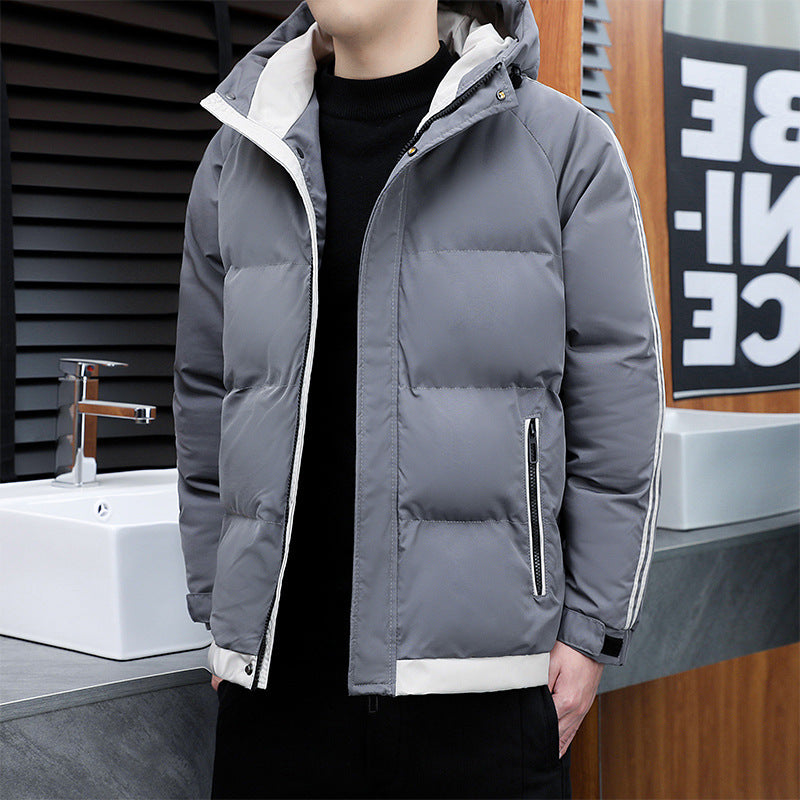 Thickened Warm New-Style Mens Korean-Style Hooded Casual Jacket